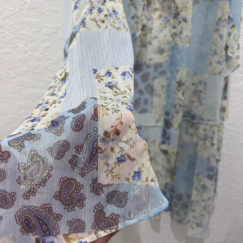 PLAYA LUCILE • Blue Patchwork Sarong • sz Small • - Picture 4 of 16